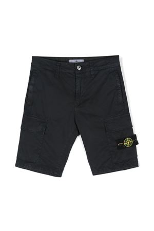 blue cotton shorts STONE ISLAND KIDS | 8016L0210V0120